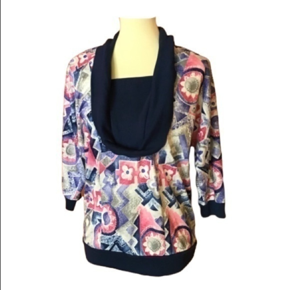 3 for 20 $ bundle VTG  80s flowers n squares shirt